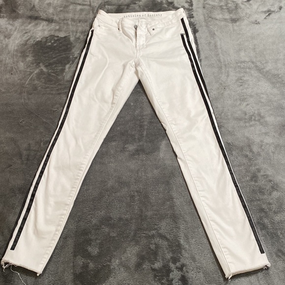 Articles of society white racer with satin stations women size 25 like new ❤️🔥 - Picture 7 of 14